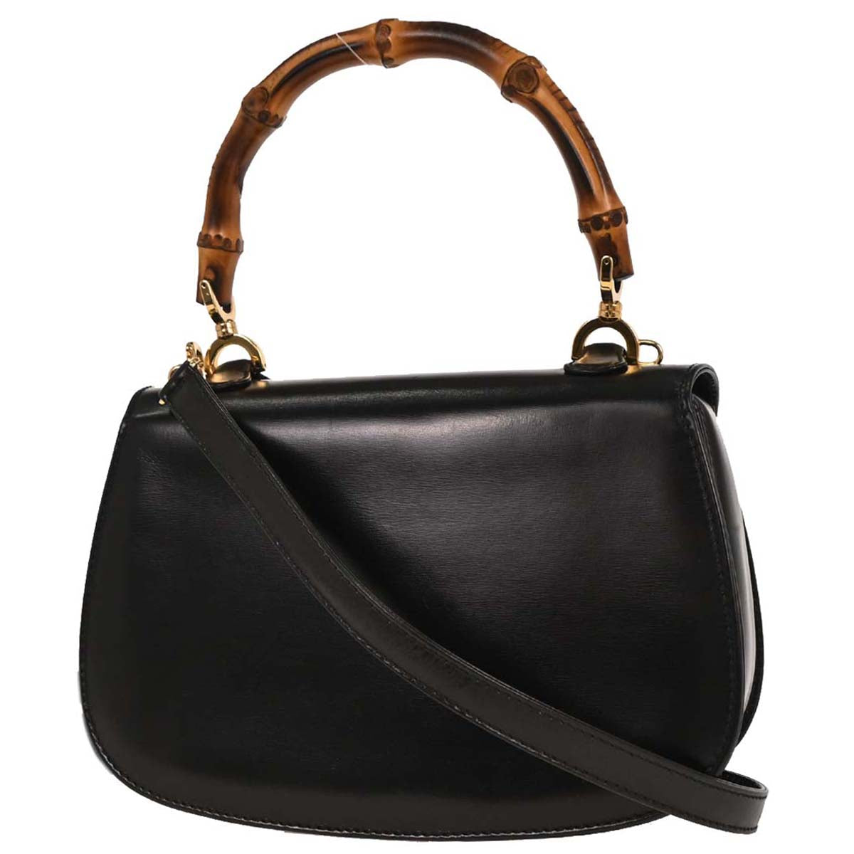 Gucci Black Bamboo 2way Shoulder Handbag
