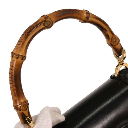Gucci Black Bamboo 2way Shoulder Handbag