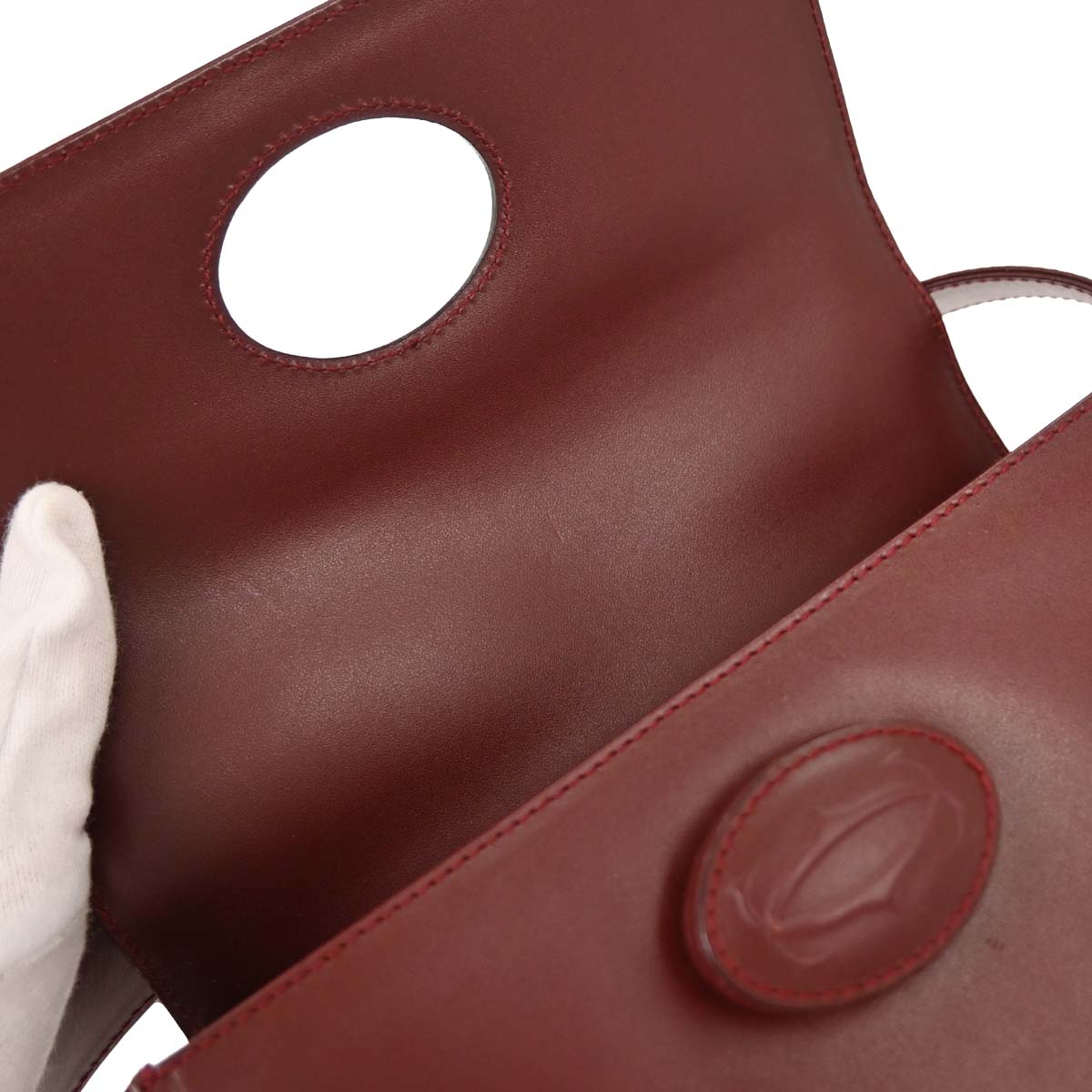 Cartier Bordeaux Leather Must de Cartier Shoulder Bag