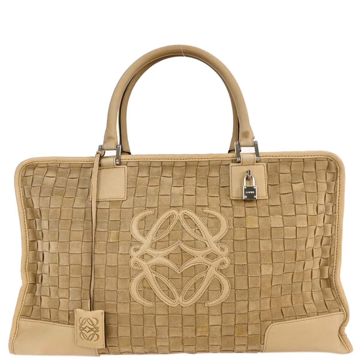 Loewe Beige Suede Amazona 44 Handbag