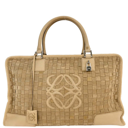 Loewe Beige Suede Amazona 44 Handbag