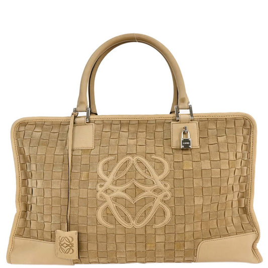 Loewe Beige Suede Amazona 44 Handbag