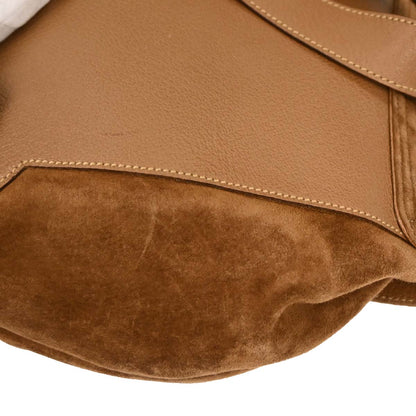 Gucci Brown Suede Bamboo Backpack