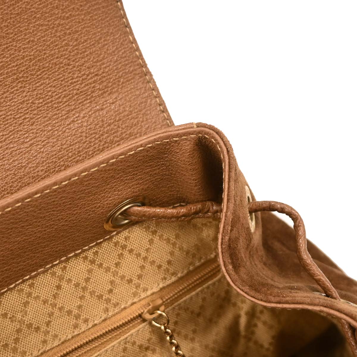 Gucci Brown Suede Bamboo Backpack