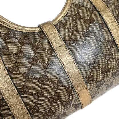 Gucci Gold Brown GG Crystal Handbag