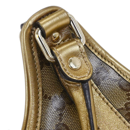 Gucci Gold Brown GG Crystal Handbag