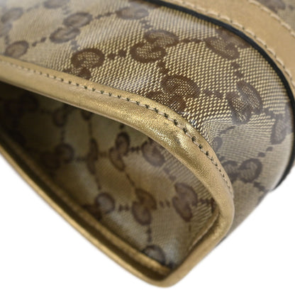 Gucci Gold Brown GG Crystal Handbag