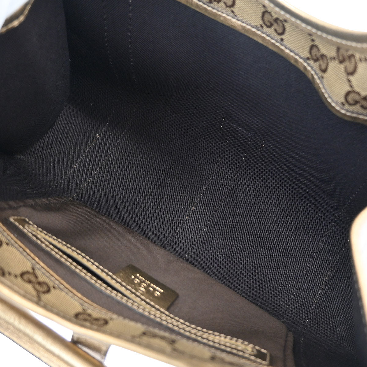 Gucci Gold Brown GG Crystal Handbag