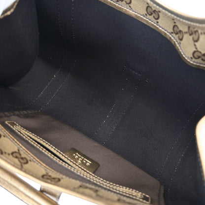 Gucci Gold Brown GG Crystal Handbag