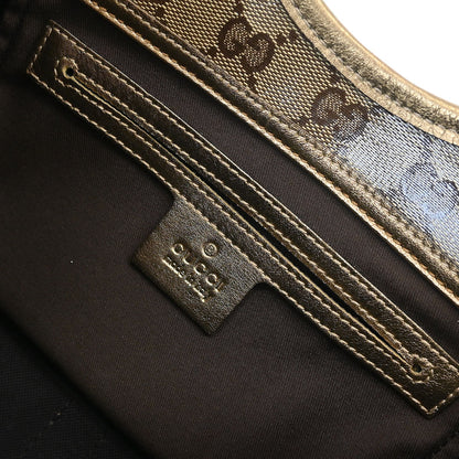 Gucci Gold Brown GG Crystal Handbag