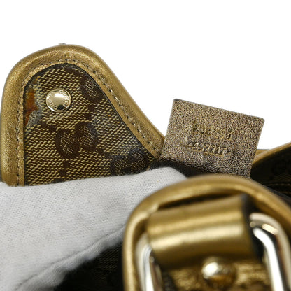 Gucci Gold Brown GG Crystal Handbag