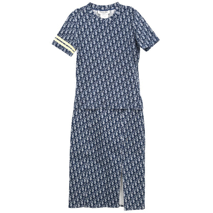 Christian Dior 2002 Setup Suit Top Skirt Navy #36
