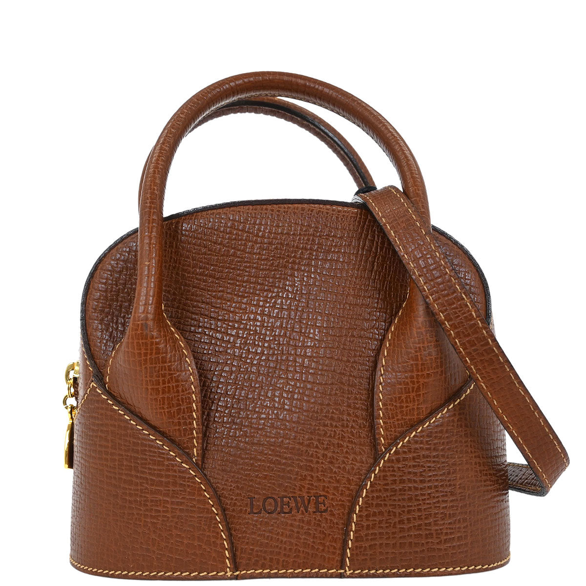 Loewe Brown Leather 2way Shoulder Handbag