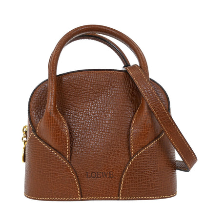 Loewe Brown Leather 2way Shoulder Handbag