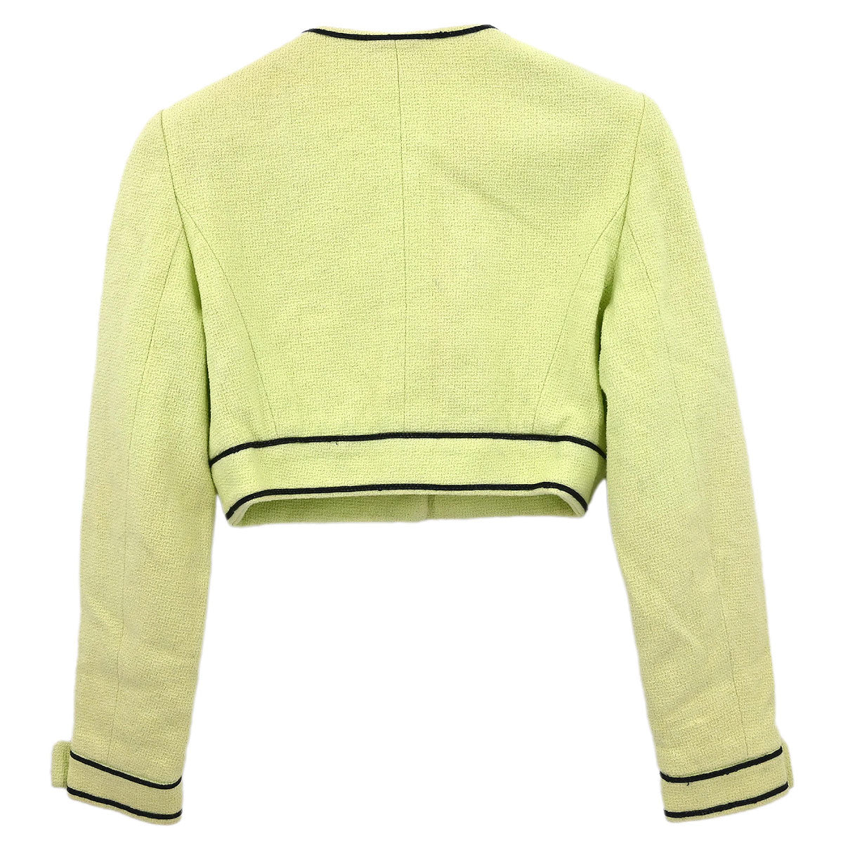 Chanel Single Breasted Collarless Jacket Light Green #36