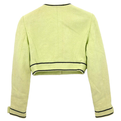 Chanel Single Breasted Collarless Jacket Light Green #36
