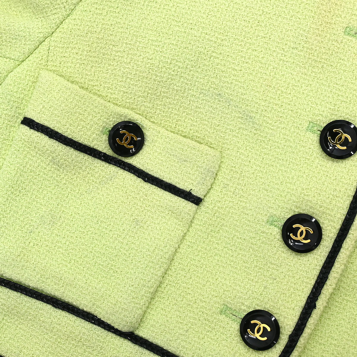 Chanel Single Breasted Collarless Jacket Light Green #36