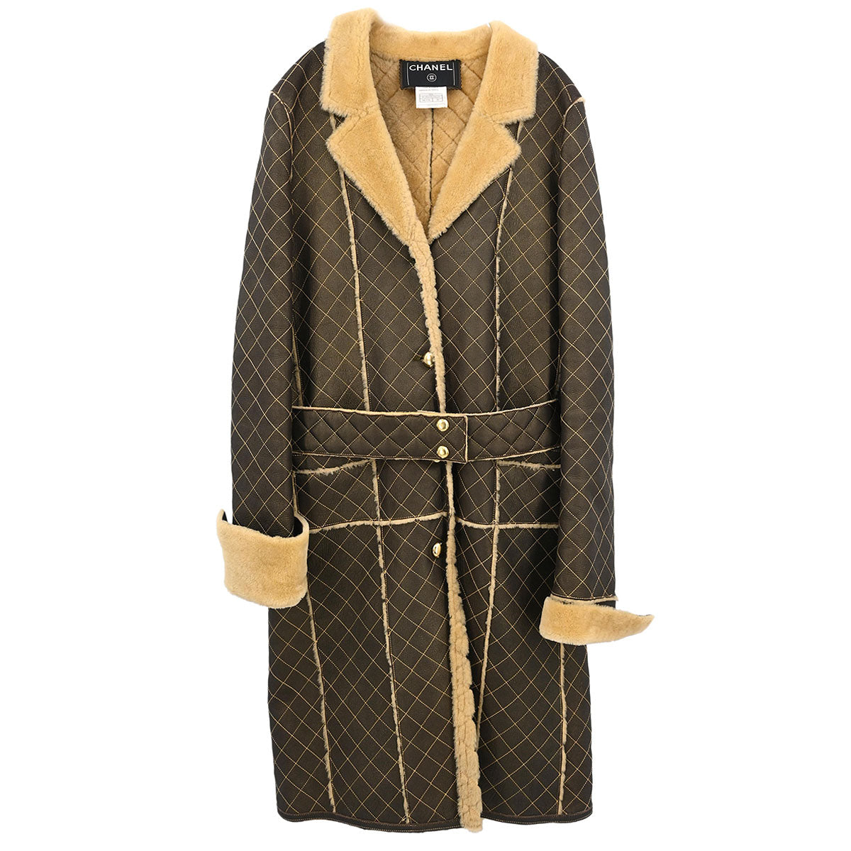 Chanel Single Breasted Coat Brown #38