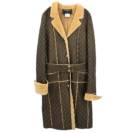 Chanel Single Breasted Coat Brown #38