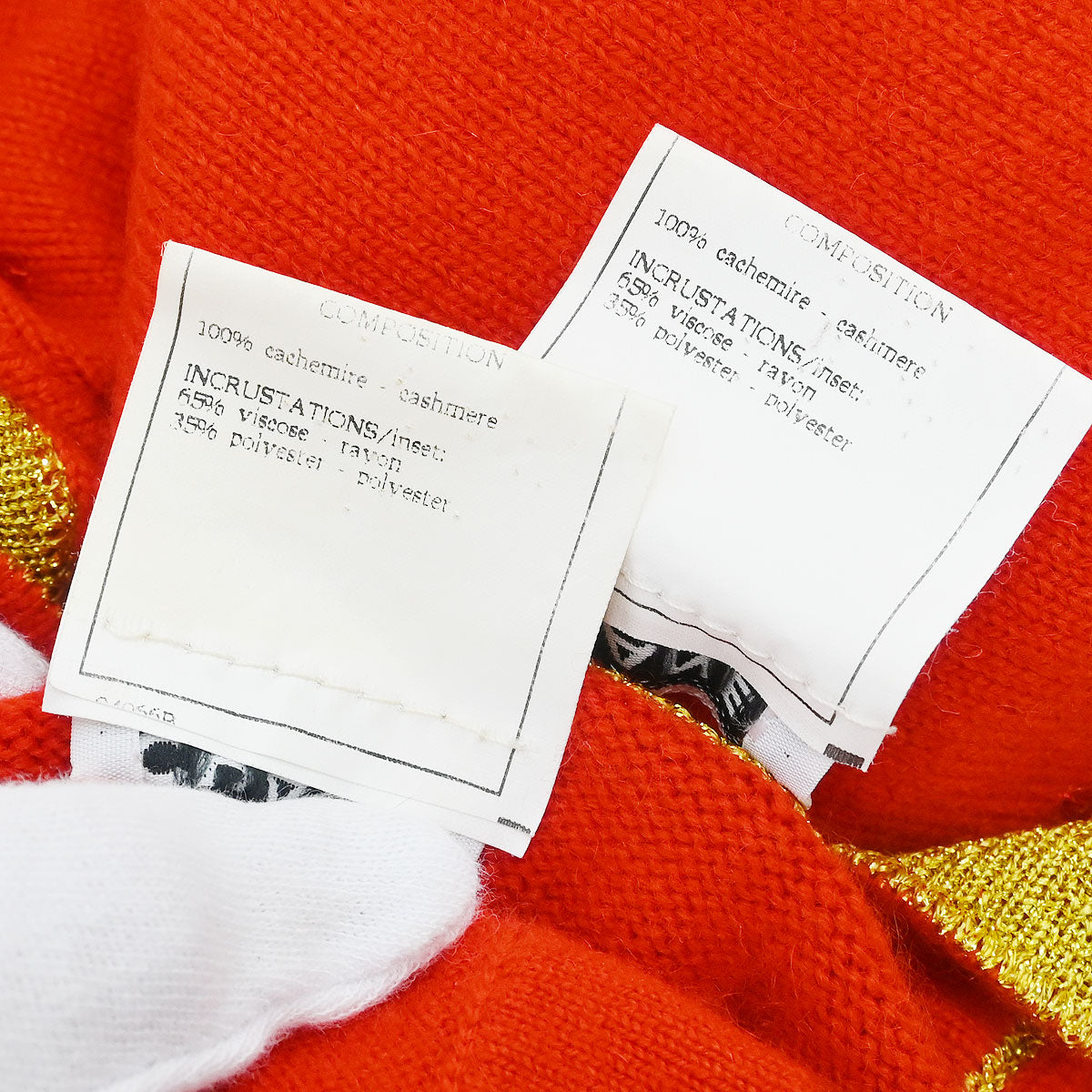 Chanel Ensemble Cardigan Short Sleeve Top Orange #42