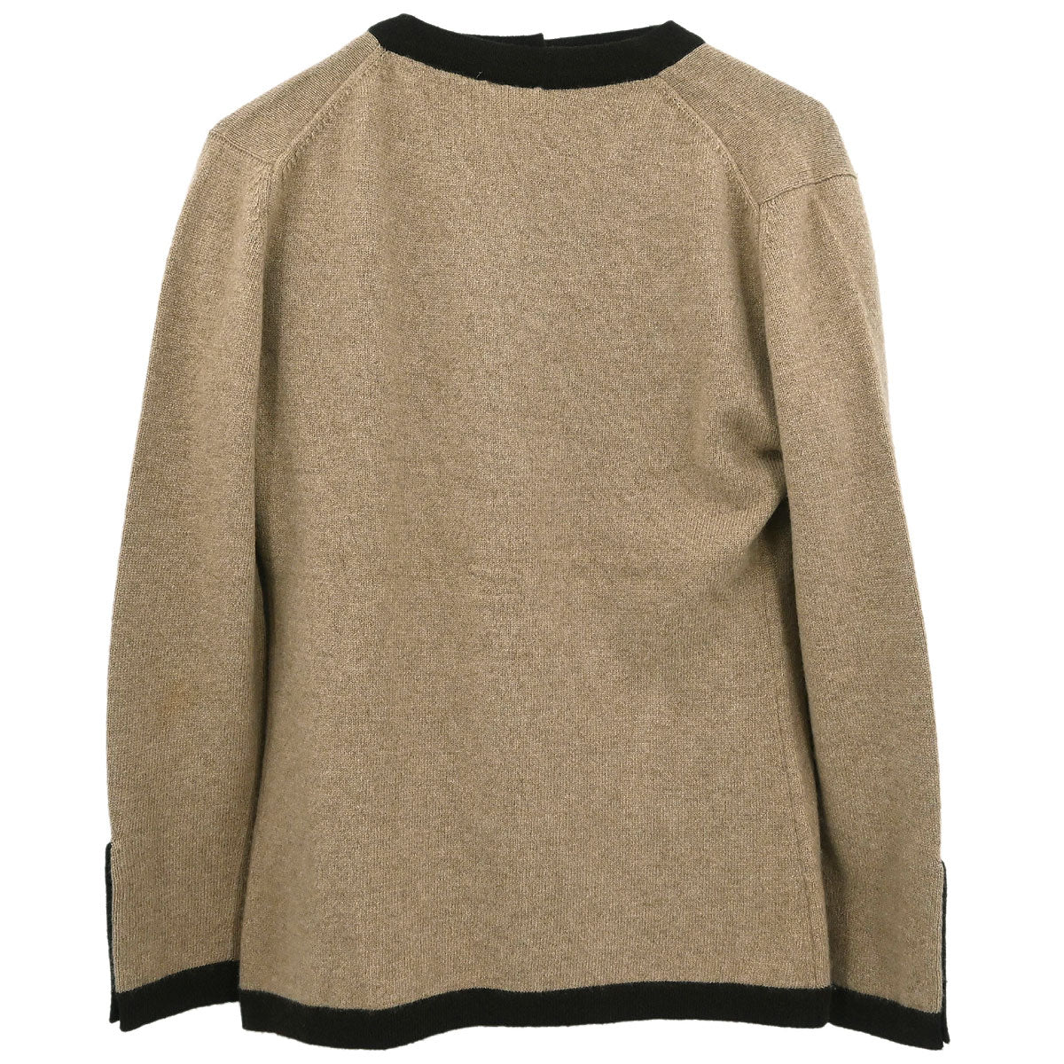 Chanel Ensemble Cardigan Short Sleeve Top Beige #36