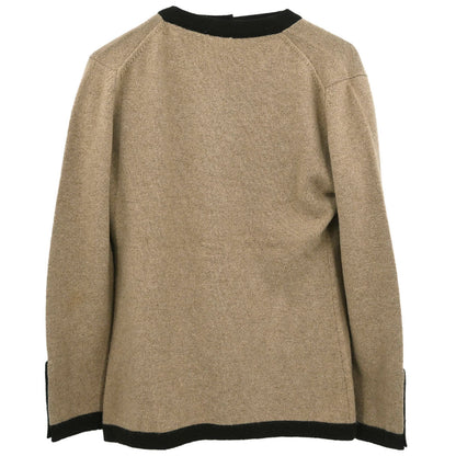 Chanel Ensemble Cardigan Short Sleeve Top Beige #36