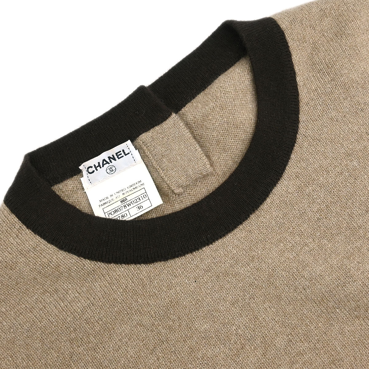 Chanel Ensemble Cardigan Short Sleeve Top Beige #36