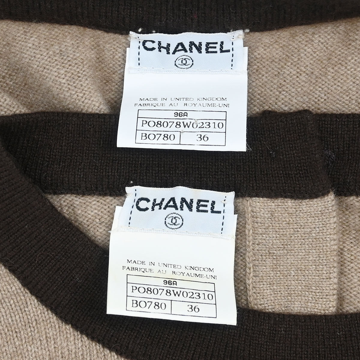 Chanel Ensemble Cardigan Short Sleeve Top Beige #36
