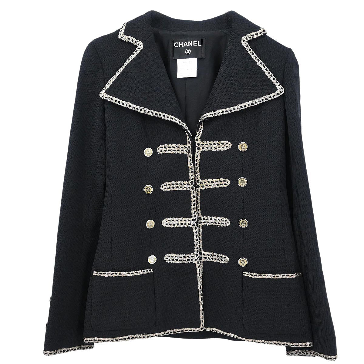 Chanel Napoleon Single Breasted Jacket Black #34
