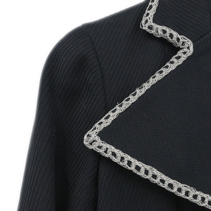 Chanel Napoleon Single Breasted Jacket Black #34