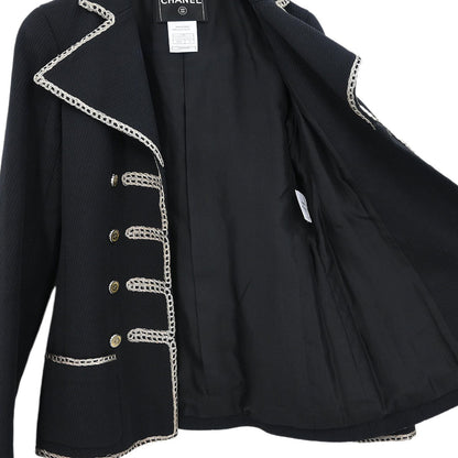 Chanel Napoleon Single Breasted Jacket Black #34