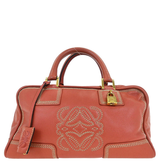 Loewe Pink Lambskin Amazona 28 Handbag