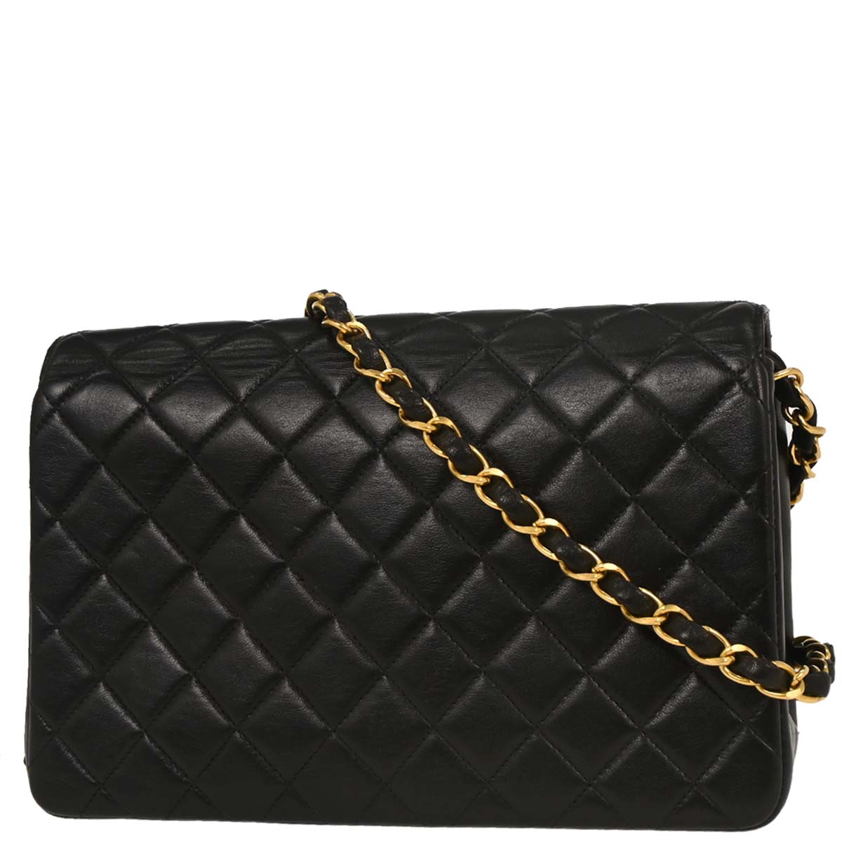 Chanel 1994-1996 Black Lambskin Paris Shoulder Bag