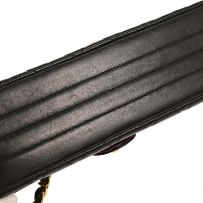 Chanel 1994-1996 Black Lambskin Paris Shoulder Bag