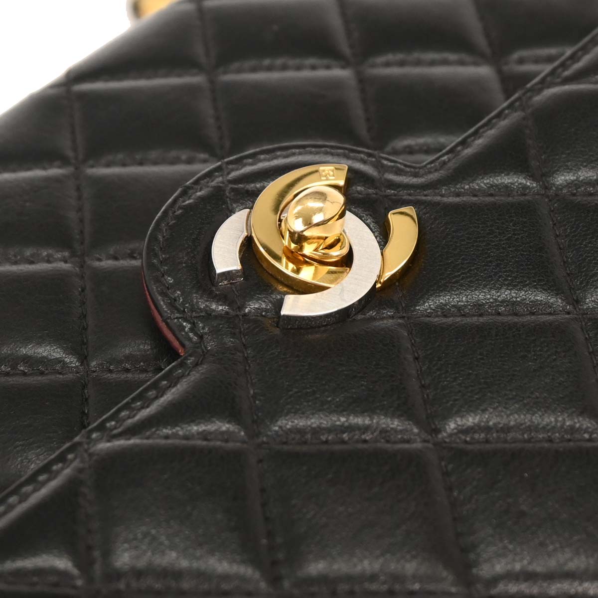 Chanel 1994-1996 Black Lambskin Paris Shoulder Bag