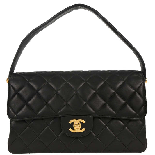 Chanel 1994-1996 Black Lambskin Double Sided Handbag