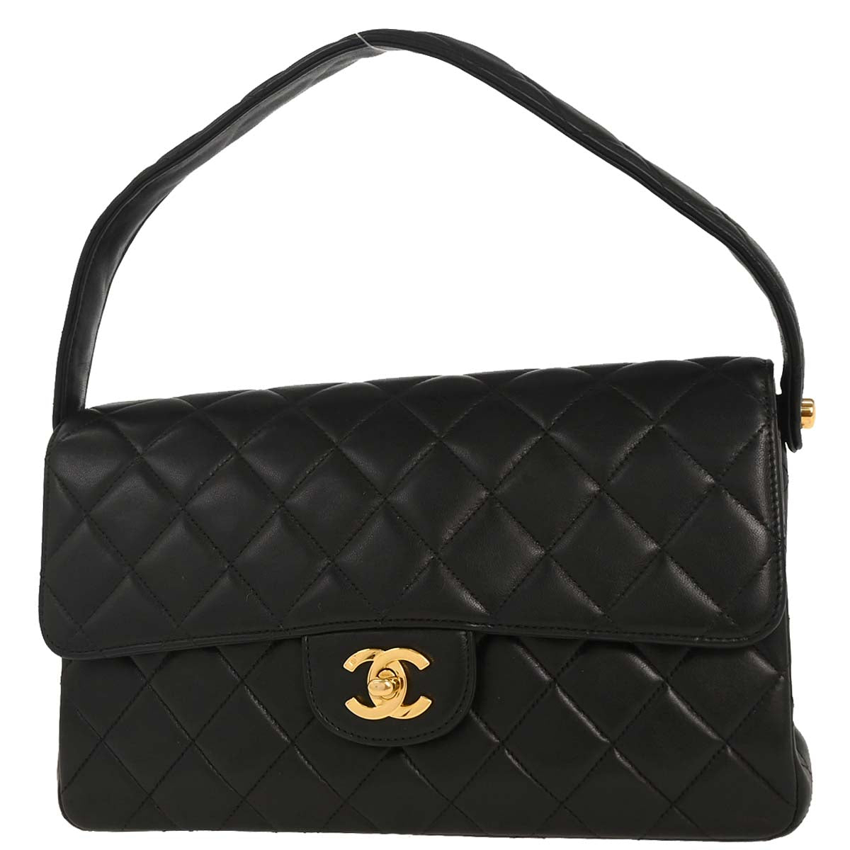 Chanel 1994-1996 Black Lambskin Double Sided Handbag