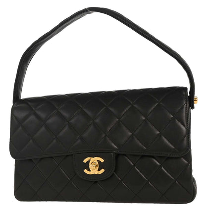 Chanel 1994-1996 Black Lambskin Double Sided Handbag
