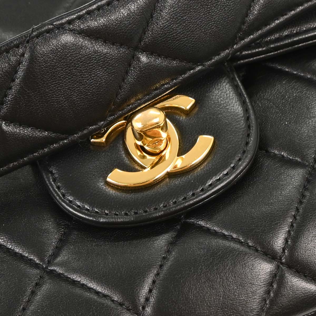 Chanel 1994-1996 Black Lambskin Double Sided Handbag