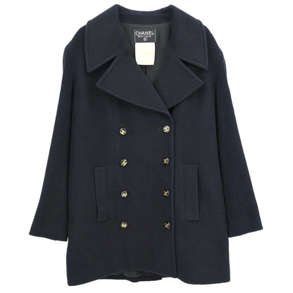 Chanel Double Breasted Coat Black #40