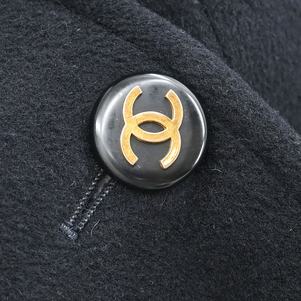 Chanel Double Breasted Coat Black #40