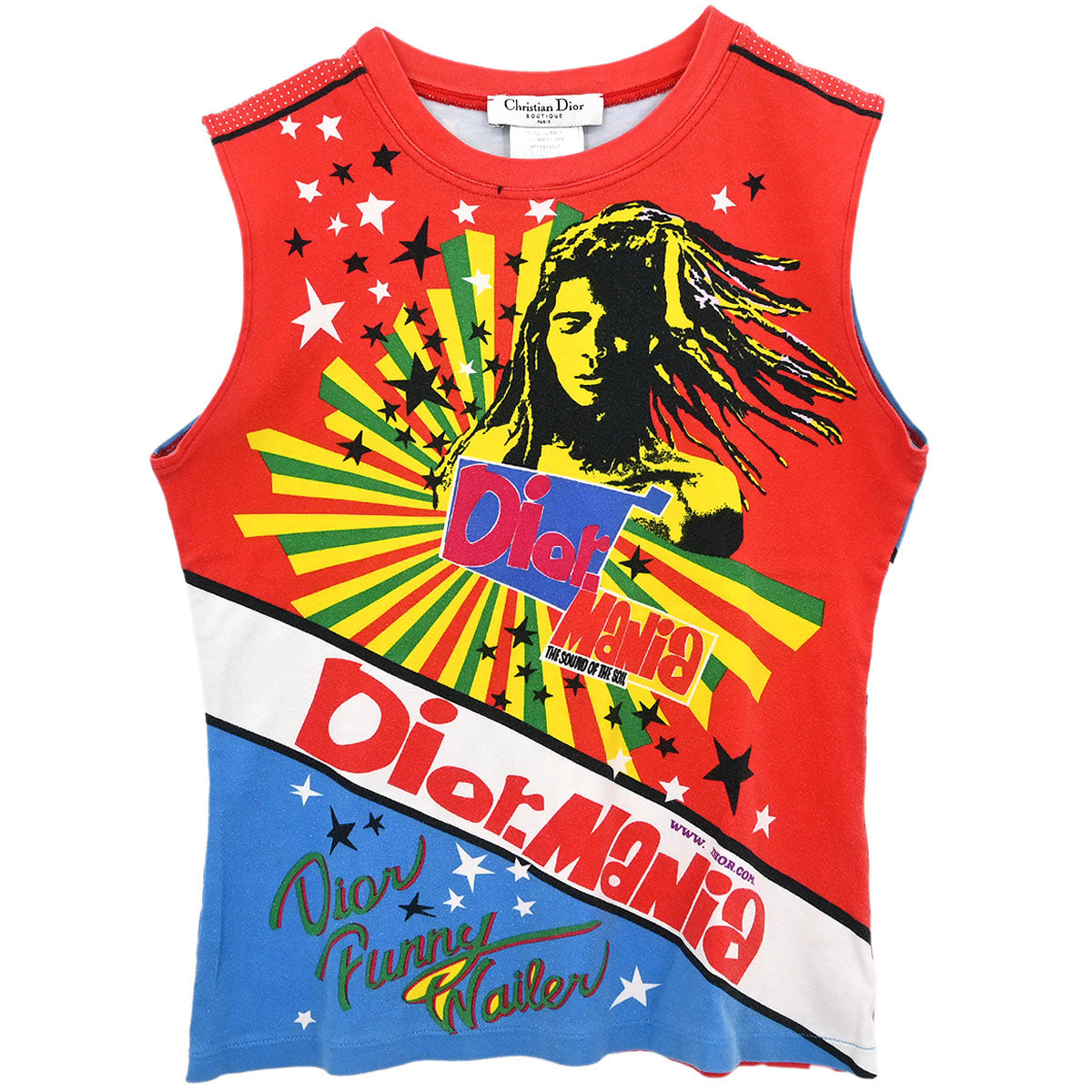 Christian Dior Tank Top Dior Mania Red Blue #40