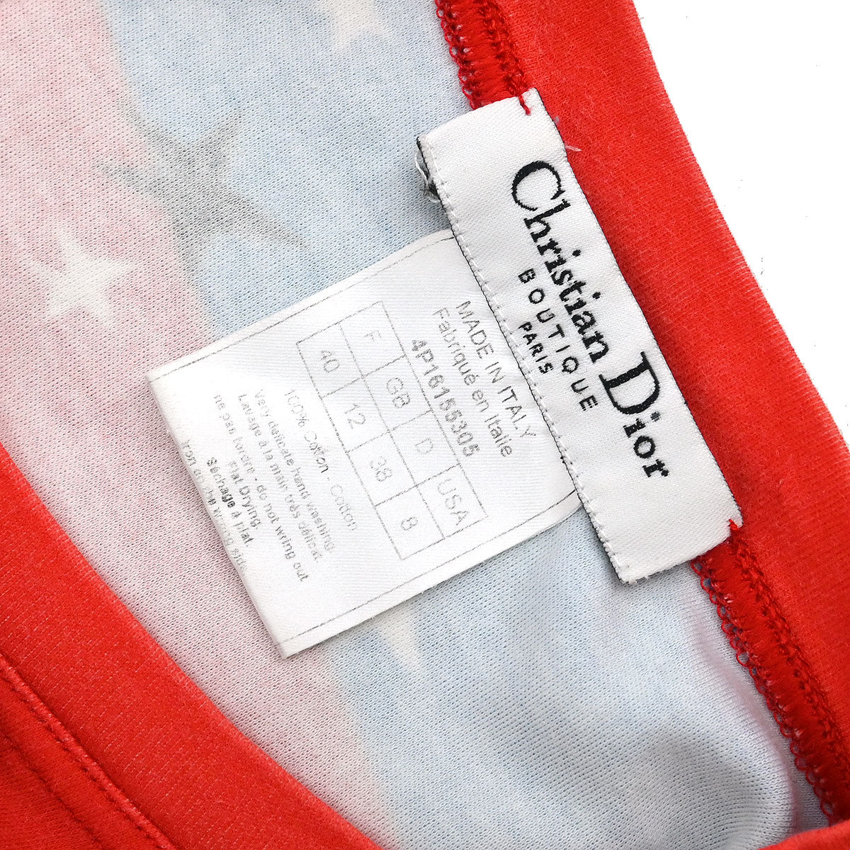 Christian Dior Tank Top Dior Mania Red Blue #40