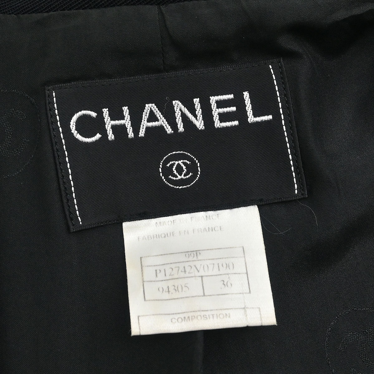 Chanel Single Breasted Jacket Black #36