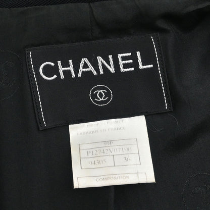 Chanel Single Breasted Jacket Black #36