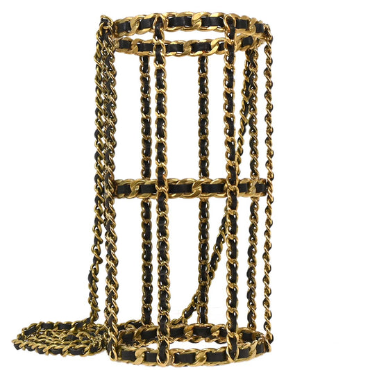 Chanel Gold Black Bottle Holder Shoulder Bag
