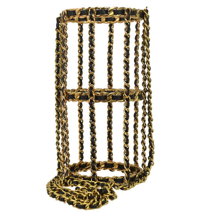 Chanel Gold Black Bottle Holder Shoulder Bag