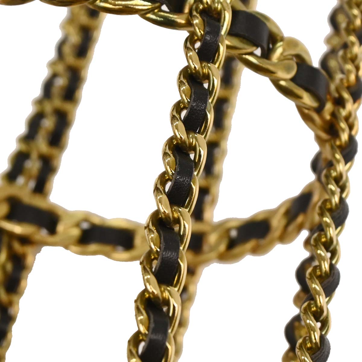 Chanel Gold Black Bottle Holder Shoulder Bag