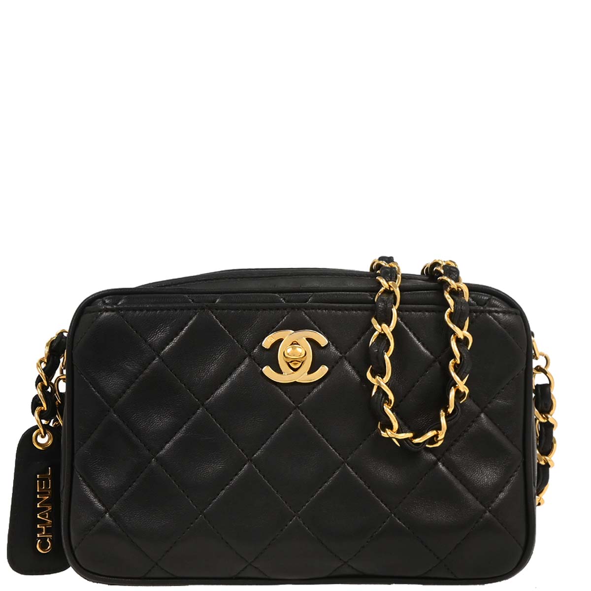 Chanel 1994-1996 Black Lambskin Camera Bag Mini