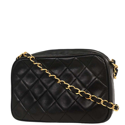 Chanel 1994-1996 Black Lambskin Camera Bag Mini